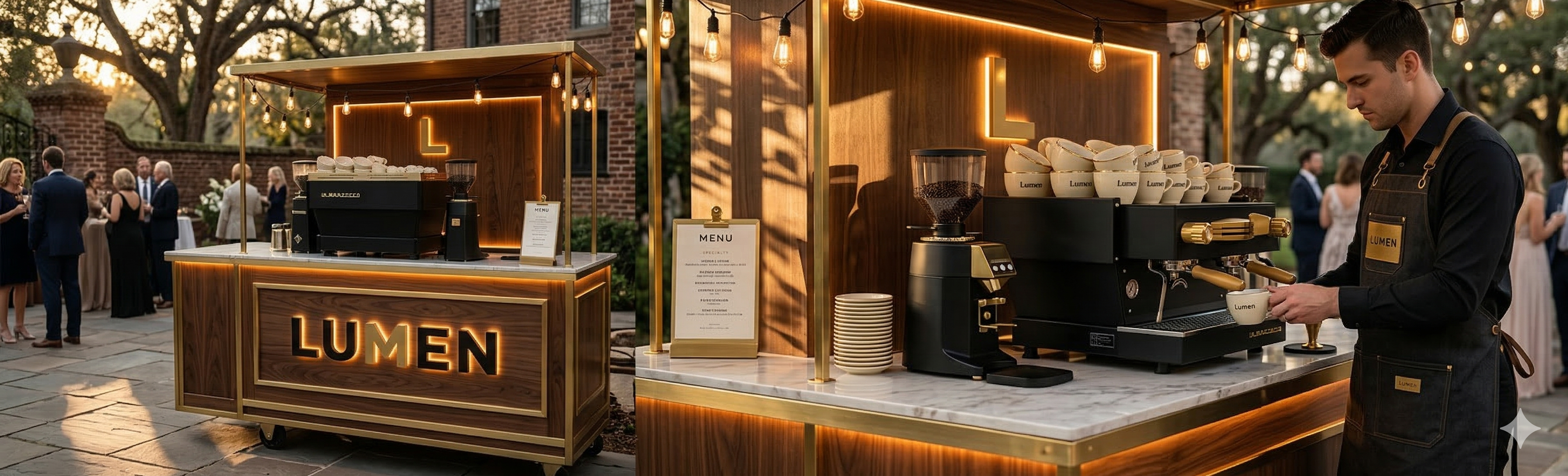 Lumen coffee cart setup at an event